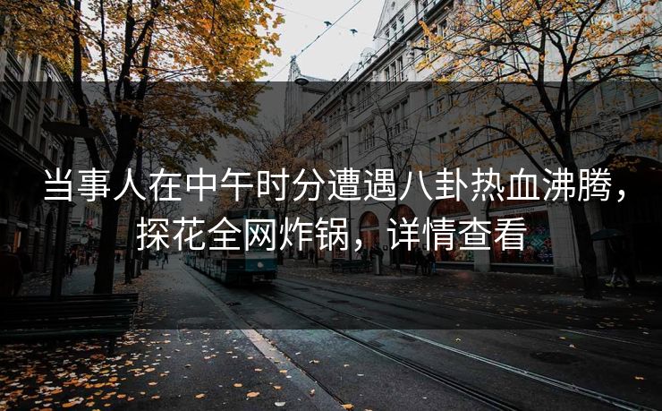 当事人在中午时分遭遇八卦热血沸腾，探花全网炸锅，详情查看