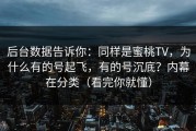 后台数据告诉你：同样是蜜桃TV，为什么有的号起飞，有的号沉底？内幕在分类（看完你就懂）