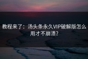 教程来了：汤头条永久VIP破解版怎么用才不崩溃？