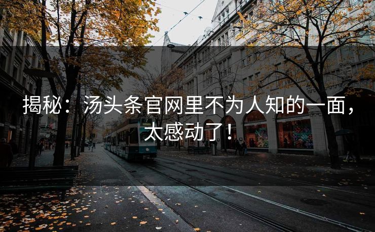 揭秘：汤头条官网里不为人知的一面，太感动了！