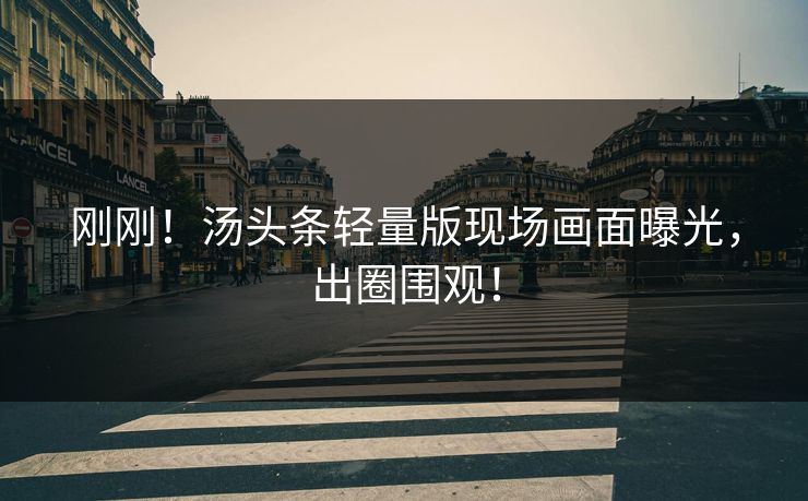 刚刚！汤头条轻量版现场画面曝光，出圈围观！