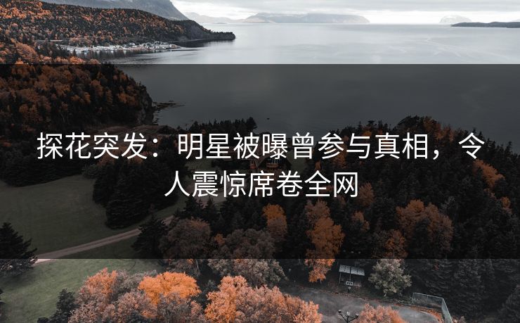 探花突发：明星被曝曾参与真相，令人震惊席卷全网